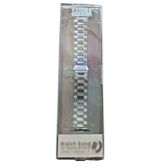 Sarina Classic Acrylic Watchband Apple Series 1 - 7 Clear Irridescent Adjustable - Picture 1 of 6